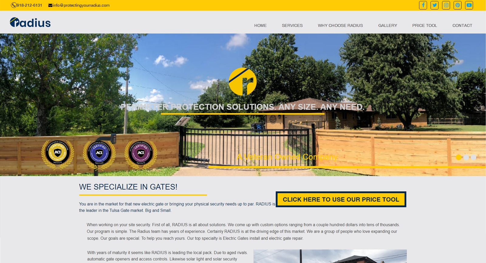 BellBrook Fence Website Before