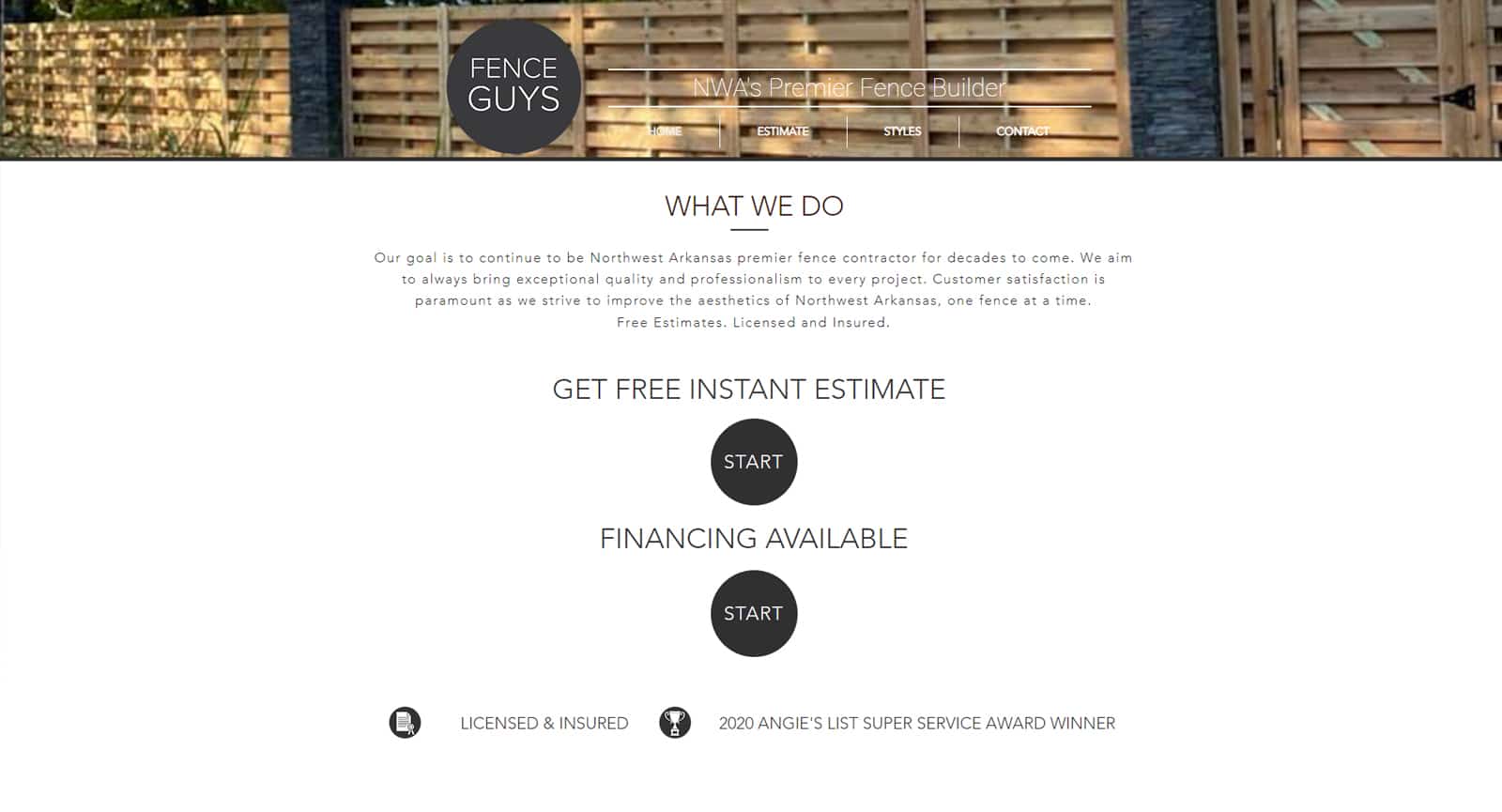 Fence Guys Website Before
