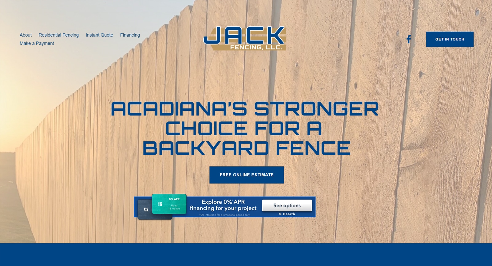 Jack Fencing Website Before